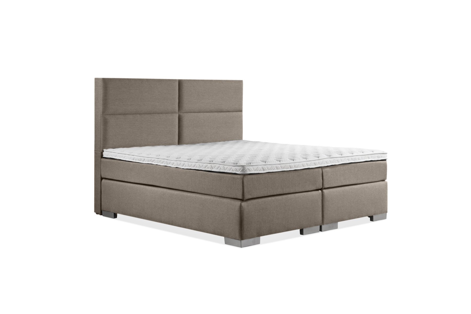 boxspring-aura-4vaks-taupe-leer